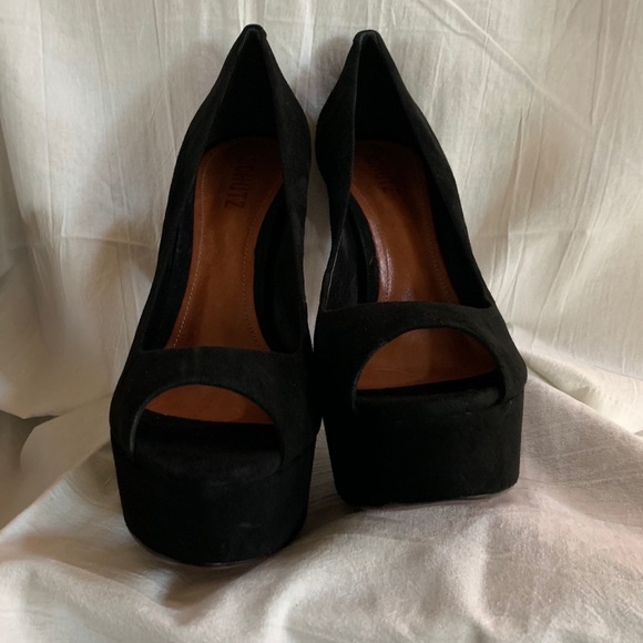 Schutz Suede Peep Toe Heels - Picture 3 of 4